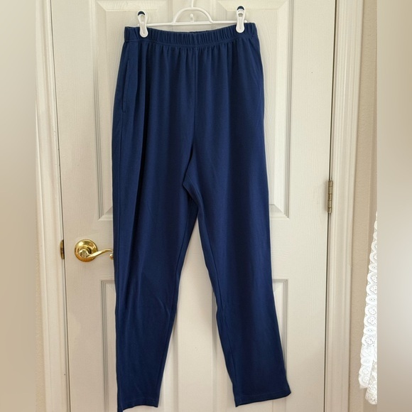 Only Necessities Pants - Navy Blue Knit Pants size L Tall